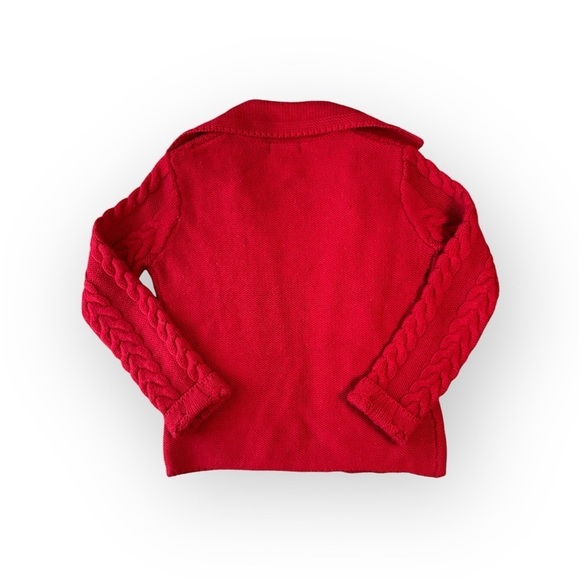 Mercer & Madison 100% Wool Red Cardigan Sweater Size Small cable knit scandi - Picture 2 of 10